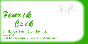 henrik csik business card